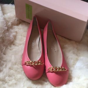 Patria Green Lisa Coral Flats Leather gold chain